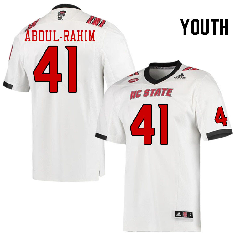 Youth #41 Keyaan Abdul-Rahim North Carolina State Wolfpacks College Football Jerseys Stitched-White
